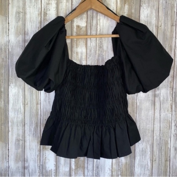 ASTR Savina Bubble Sleeve Black Top - Picture 4 of 7